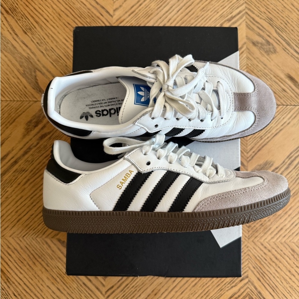 Adidas Samba White Black and Gray Sneakers